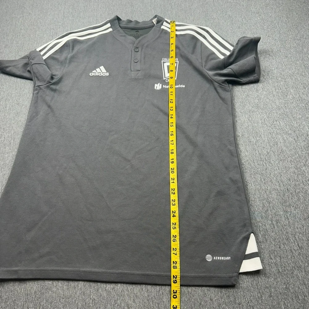 Adidas Aeroready Columbus Crew‎ Soccer Short Sleeve Polo Shirt Mens Medium Gray